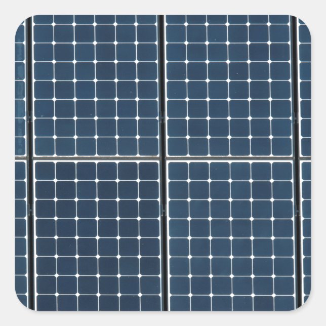 Sticker Carré Panneaux solaires sur une maison. (Devant)