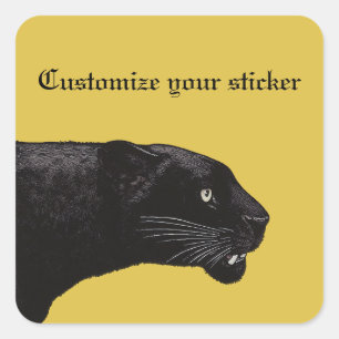 Sticker Carré Panther noire par Toshi Yoshida