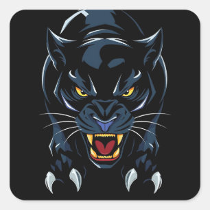 Sticker Carré Panthère noire Esprit Animal Sombre Don