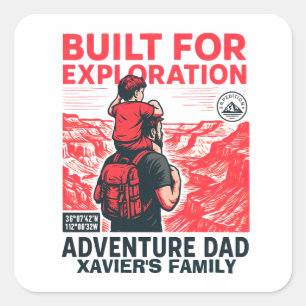 Sticker Carré Papa Aventurier – CONÇU POUR L'EXPLORATION