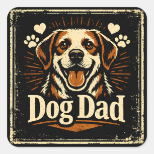 Sticker Carré Papa Chien – Amour Fier de Père Canin