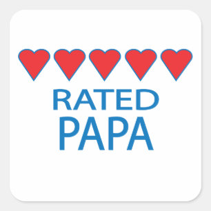 Sticker Carré Papa Cinq Coeurs