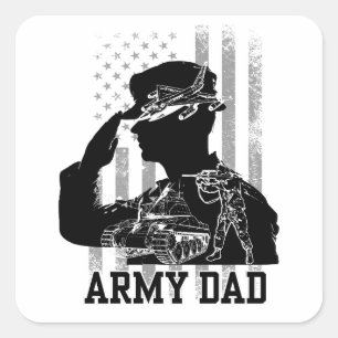 Sticker Carré Papa de l'armée