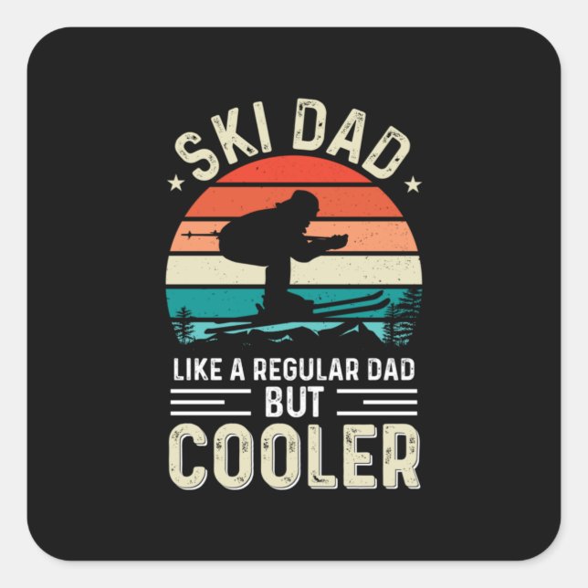 Sticker Carré Papa de ski (Devant)