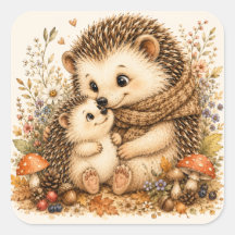 Papa Hérisson Adorable et Câlin avec Bébé