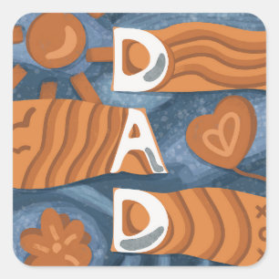 Sticker Carré Papa - Joyeuse fête des pères