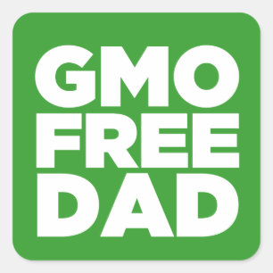 STICKER CARRÉ PAPA LIBRE DE GMO (VERT)