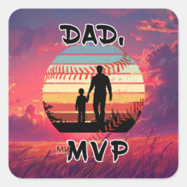 Sticker Carré Papa, mon PVP - Garçon et papa