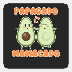 Sticker Carré Papacado mamacado fait du Familycado