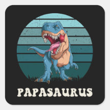 Papasaurus Dinosaure drôle sur Green Retro Sunset