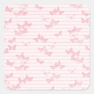 STICKER CARRÉ PAPER041 CUTE ROSE BUTTERFLIES ARRIÈRE - PLANS MOT