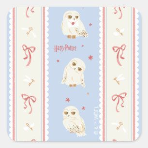 Sticker Carré Papier à lettres Hoot Owl Post rayé