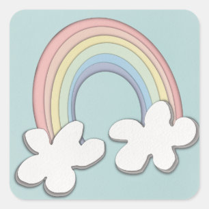 Sticker Carré Papier arc en ciel