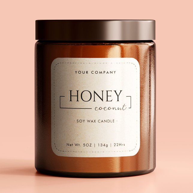 Sticker Carré Papier de calligraphie chic à bougie de soja fait  (Créateur téléchargé)