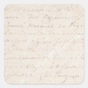 Sticker Carré Papier de parchemin Retro Script Vintage 1700