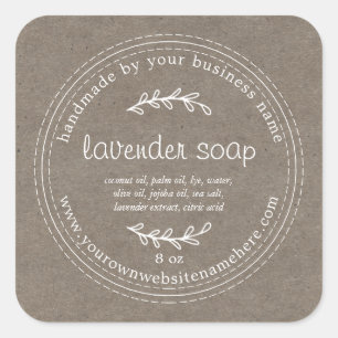 Sticker Carré Papier de savon de lavande de lavande artisanale r