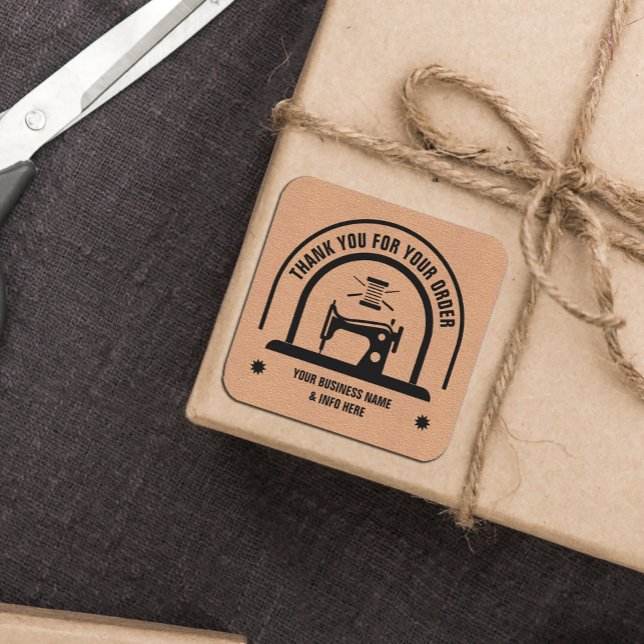 Sticker Carré Papier d'embarcation de couture personnalisée (#zazzlemade #craftpaper #sewingsticker #tailorsticker )