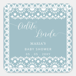 Sticker Carré Papier mexicain Picado Cielito Lindo Baby shower