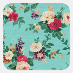 Sticker Carré Papier peint rose rose vintage