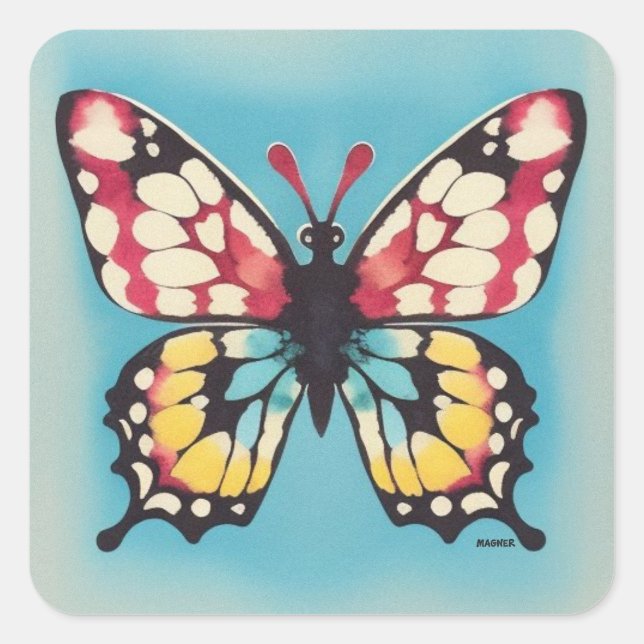 Sticker Carré Papillon (Devant)