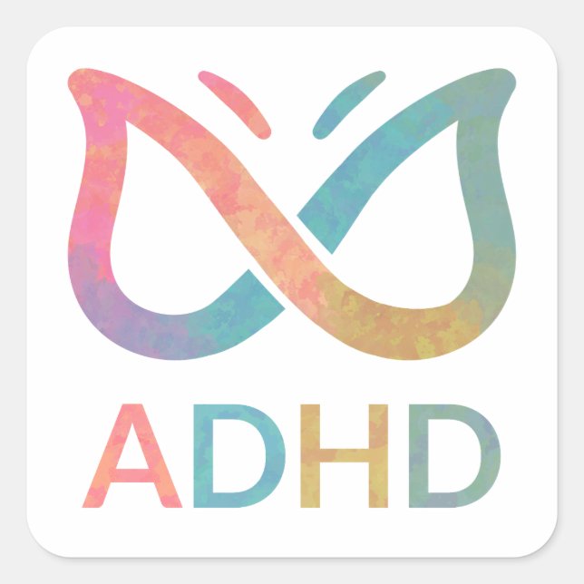 Sticker Carré Papillon ADHD (Devant)