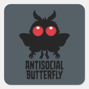 Sticker Carré Papillon Antisocial Mothman Cryptide