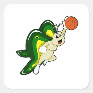 Sticker Carré Papillon au Basketball Sports