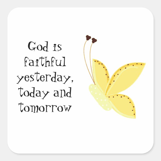 Sticker Carré Papillon avec éloquence (Devant)