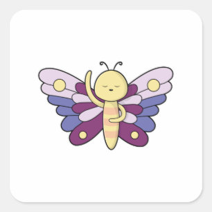 Sticker Carré Papillon avec points