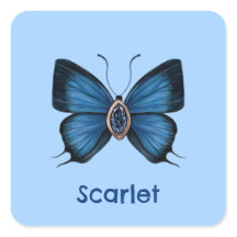 Papillon bleu de naissance personnalisé septembre