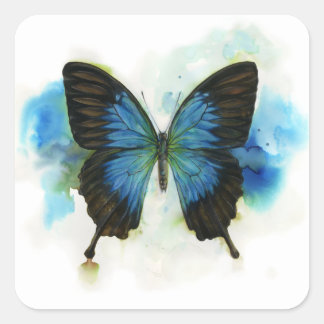 Sticker Carré Papillon bleu N'importe quelle occasion