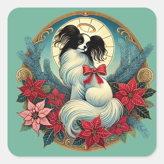 Sticker Carré Papillon de Noël (Devant)