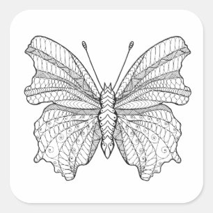 Sticker Carré Papillon de style 3