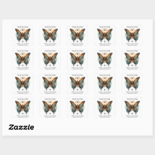 Sticker Carré Papillon Étalez vos ailes bonne chance