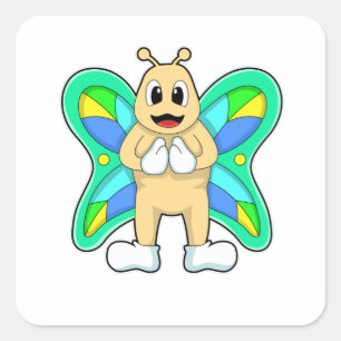 Sticker Carré Papillon heureux