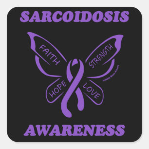 Sticker Carré Papillon/sensibilisation...Sarcoïdose