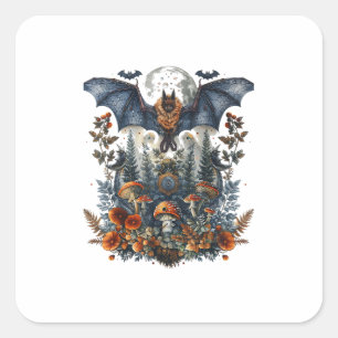 Sticker Carré Papillons Chauves-Souris Champignons Lune Goblinco