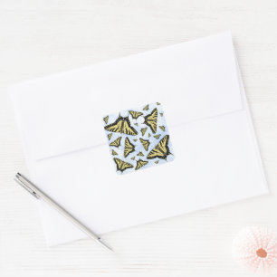 Sticker Carré Papillons Southwest Yellow Swallowtail Blue Sky