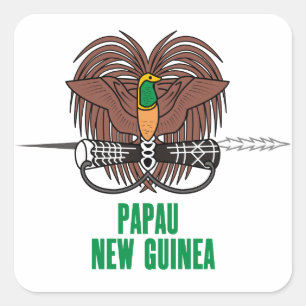 Sticker Carré PAPOUASIE NOUVELLE-GUINÉE - emblème/drapeau/armoir