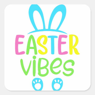 Sticker Carré Pâques Vibes Pastel
