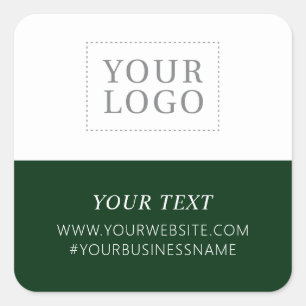 Sticker Carré Paquet personnalisé Merci Entreprise Logo Vert