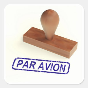 Sticker Carré Par Avion