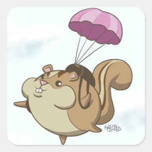 Sticker Carré Parachute Chipmunk !