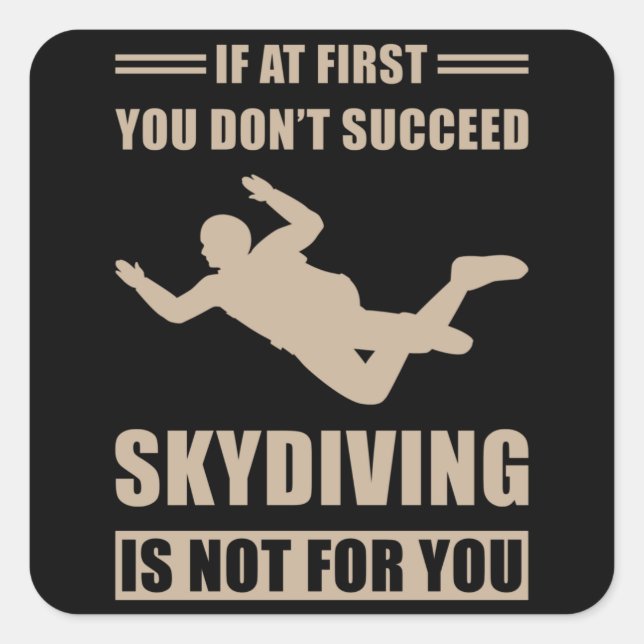 Sticker Carré Parachute Skydiver (Devant)
