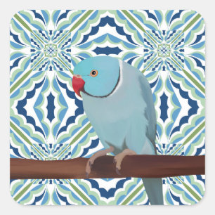 Sticker Carré Parakeet Blue Indian Ringneck