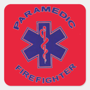 Sticker Carré Paramedic du pompier
