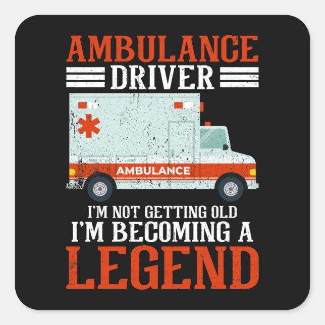 Sticker Carré Paramètre du pilote d'ambulance (Devant)
