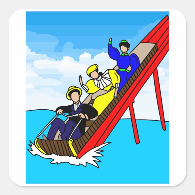 Sticker Carré Parc d'attractions Parc d'attractions (Devant)