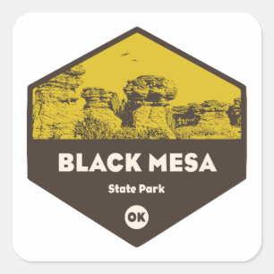 Sticker Carré Parc d'état de Black Mesa Oklahoma