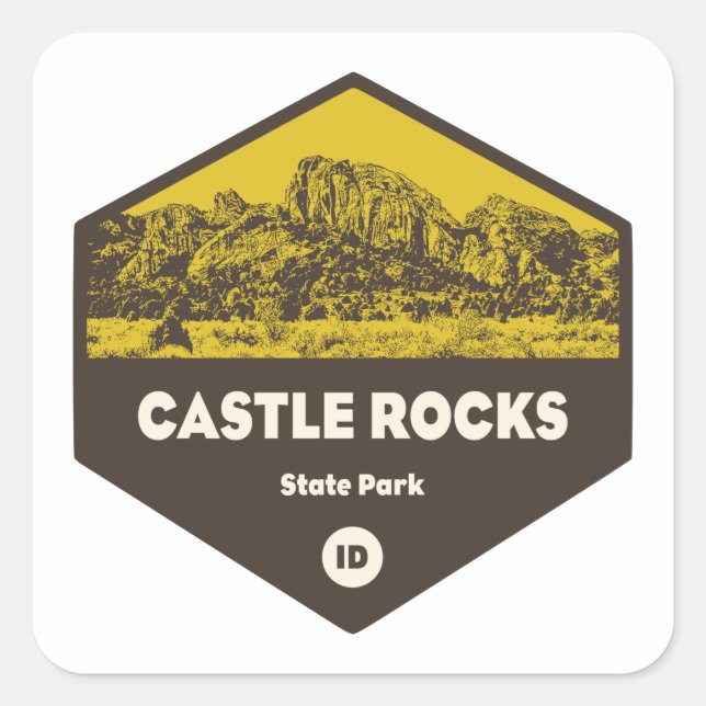 Sticker Carré Parc d'état de Castle Rocks Idaho (Devant)